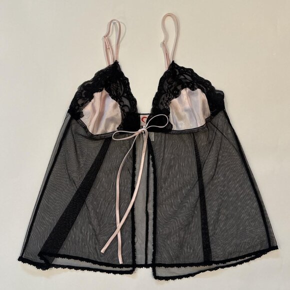 Satin Front Tie Babydoll Lingerie Top | Jolie Intimates ☆ - Picture 1 of 6